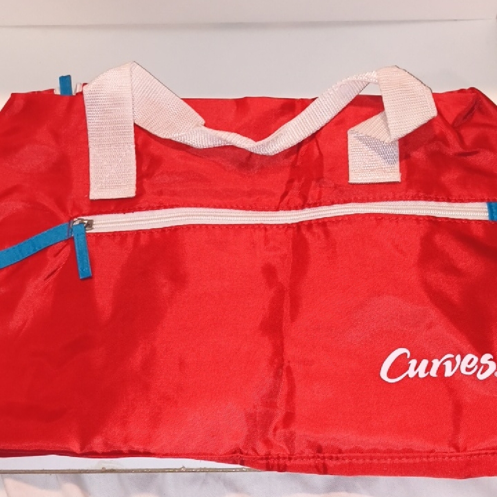 Red Curves Gym Bag with White Handles